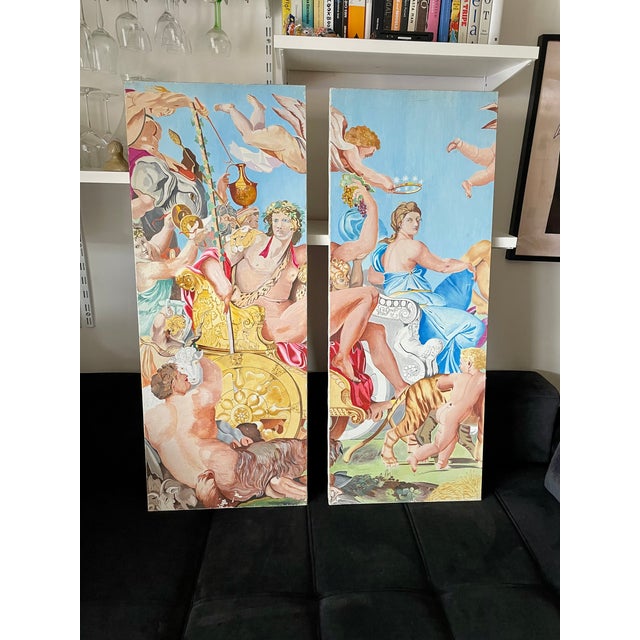 The Triumph of Bacchus and Ariadne Diptych, 1990s, Painted Canvases, Set of 2 For Sale - Image 10 of 10