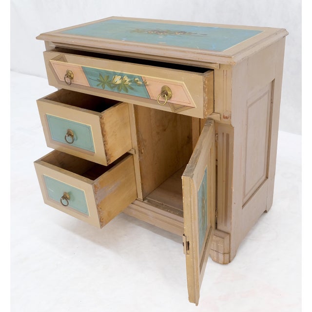 Victorian Hand Painted Dresser Mirror King Bed Headboard Chair Footstool Drawers For Sale - Image 15 of 18