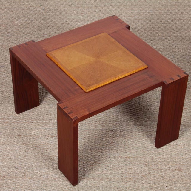 20th Century Square Wooden Coffee Table For Sale - Image 3 of 8