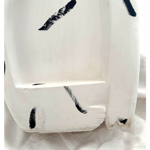 White & Black Carved Wood Cat by Laurel Burch For Sale - Image 11 of 12