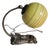 Vintage Art Deco Bauhaus German Desk Lamp in Bronze with Opaline Glass Shade, 1930s For Sale