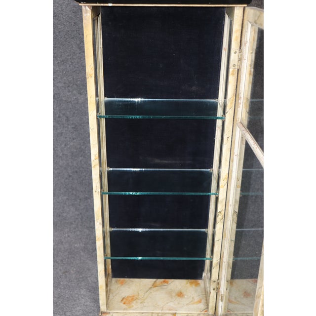 Antique Directoire Style Paint Decorated Wall Vitrine Display Cabinet For Sale - Image 10 of 12