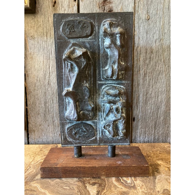 Mid 20th Century Moderne Bronze Plaque For Sale - Image 10 of 10