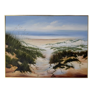 1980s Ken Wallin “Coastal Scene” Oil on Canvas Painting, Framed