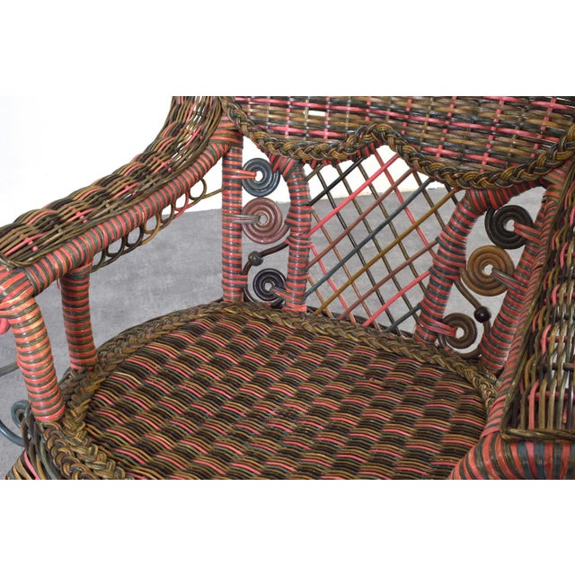 Victorian American Wicker Armchair from Heywood-Wakefield, 1910s For Sale - Image 12 of 13