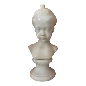 Antique Carved Marble Bust of a Young Girl