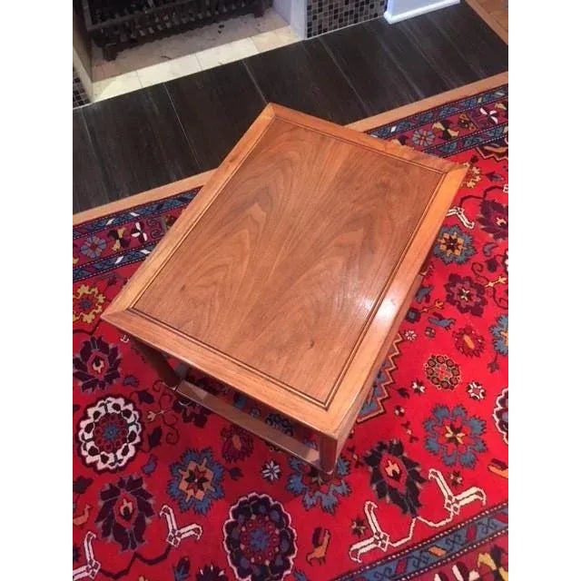 1950s Mid-Century Modern Heritage Walnut Nesting Tables - Set of 3 For Sale - Image 10 of 13