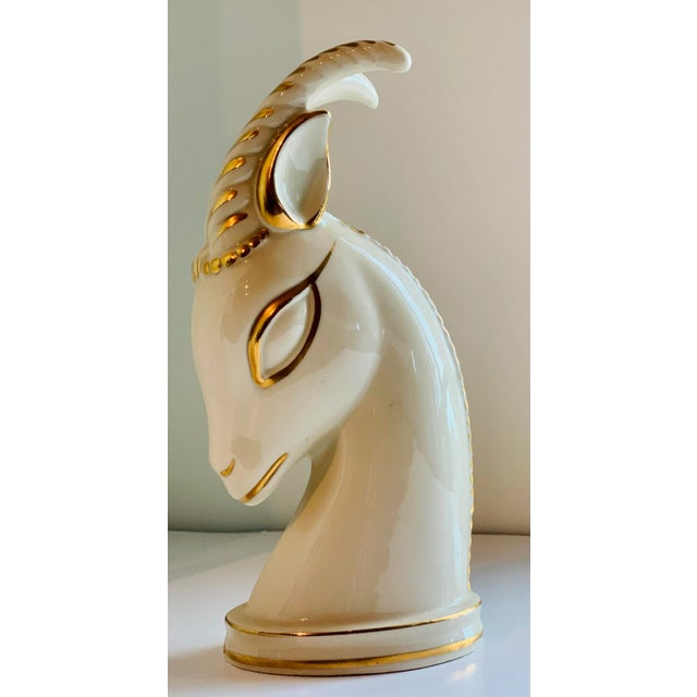 Vintage Art Deco Ceramic Gazelle Figurine in the ‘Style of Royal Haeger’, Circa 1930s For Sale - Image 9 of 10