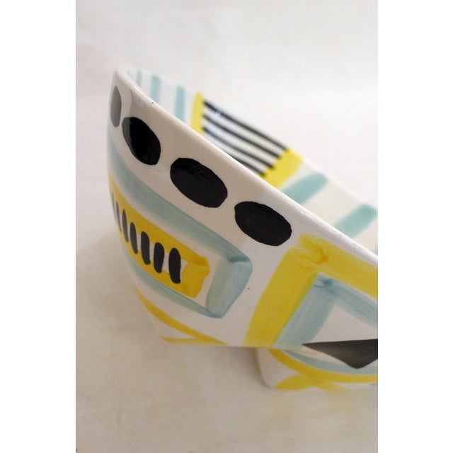 Aqua Vintage Tripod Bowl in Revernay Earthenware, 1950s For Sale - Image 8 of 14