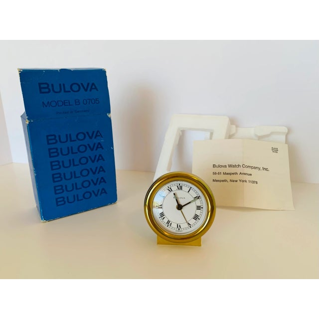 Traditional Vintage 1970s German Bulova Table/Desk Clock For Sale - Image 3 of 9