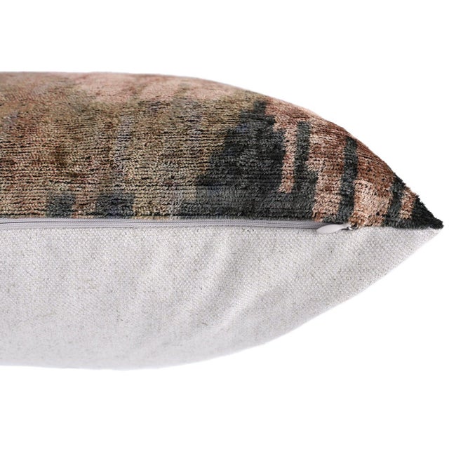 Charcoal The Abstract Landscape Painterly Silk Velvet Pillow - Dusty Rose & Charcoal 20x20 For Sale - Image 8 of 8