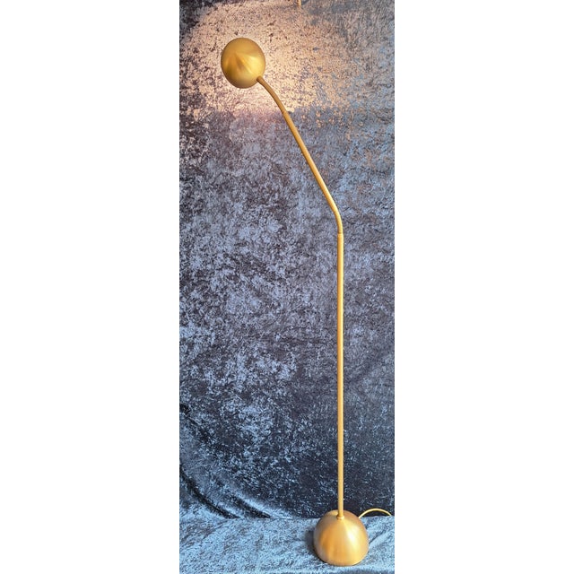 1980s Vintage German Floor Lamp in Brass-Colored Metal from Hustadt-Leuchten, 1980s For Sale - Image 5 of 8