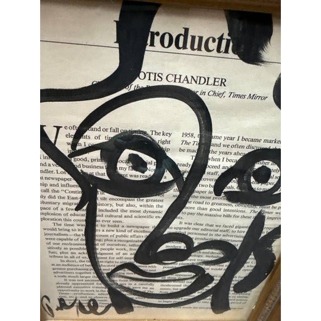 1970s Peter Keil Abstract Painting Pair on Newsprint For Sale In Atlanta - Image 6 of 7