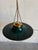 Mid-Century Modern Mid 20th Century Mid-Century Modern Green Glass and Brass Pendant Ceiling Light For Sale - Image 3 of 10