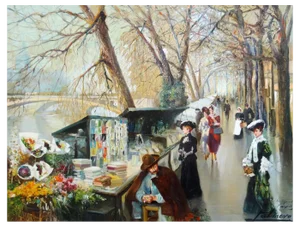 Alfredo Palmero de Gregorio, Book Dealers, Oil on Canvas, 1960s