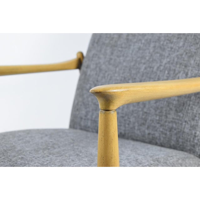 Vintage Grey Fabric Armchair by E. Homma, 1960s For Sale - Image 10 of 15