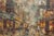 Signed European Street Scene Original Oil Painting in Ornate Gilt Frame For Sale - Image 11 of 13