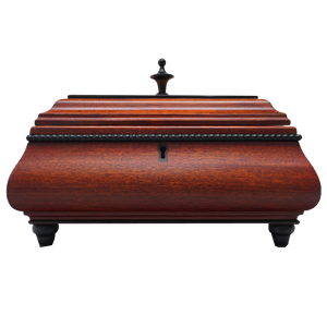 Vintage ntarsia Wood Sewing Box, 1900s