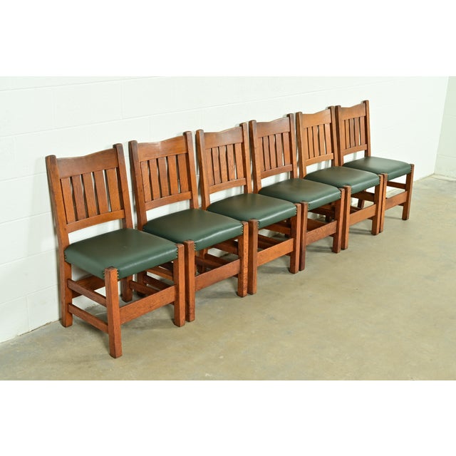 Gustav Stickley Antique Mission Oak Arts & Crafts Dining Chairs, Set of Six For Sale - Image 14 of 14