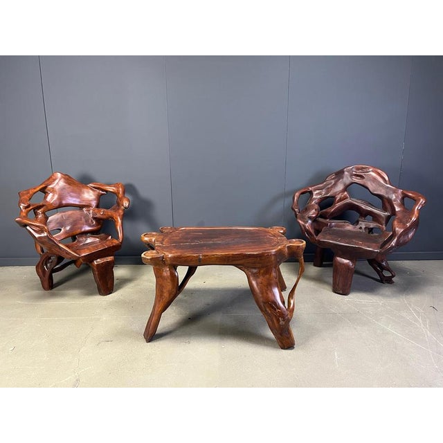 Large Olive Tree Root Chairs, 1960s, Set of 5 For Sale - Image 16 of 18