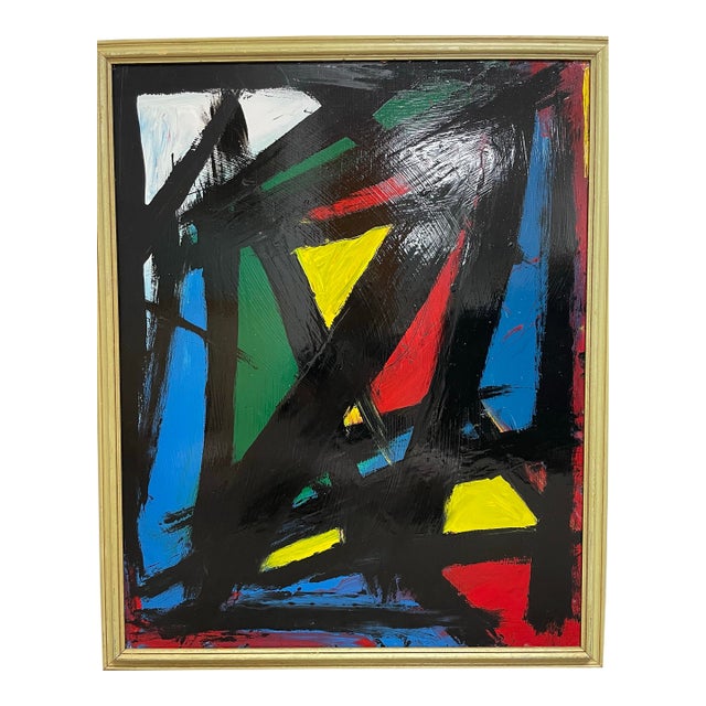 20th Century Abstract Oil Painting Pulgini 32 X 26 For Sale
