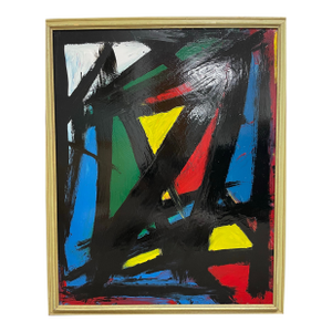 20th Century Abstract Oil Painting Pulgini 32 X 26