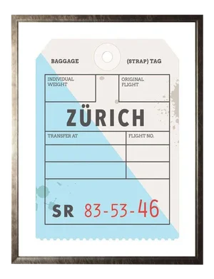 Framed Zurich Travel Ticket Print