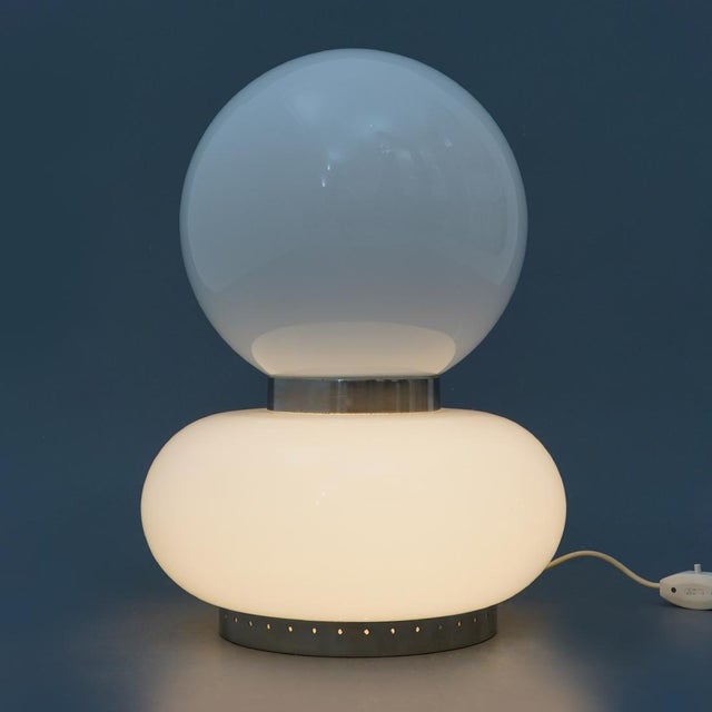 Table Lamp with Double White Glass Diffuser, 1970s For Sale - Image 10 of 13