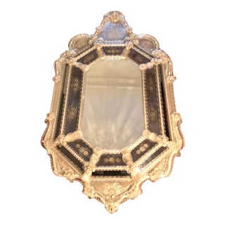 Venetian Palazzo Faceted Murano Glass 3-Tiered Mirror, 1920s For Sale