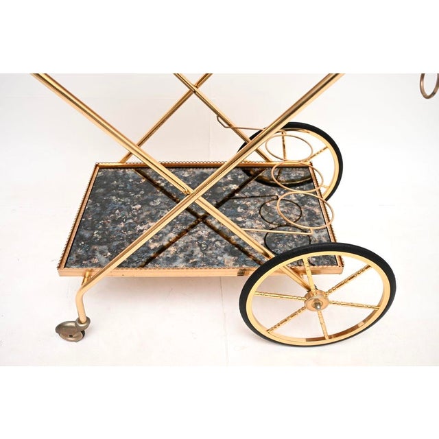 Vintage Italian Brass Drinks Trolley, 1970s For Sale - Image 12 of 13