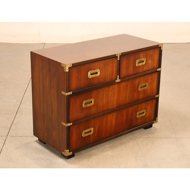 High Quality American Made Walnut Chest Of Drawers By Lane Furniture In The Campaign Style. Features A Rectangular Case...