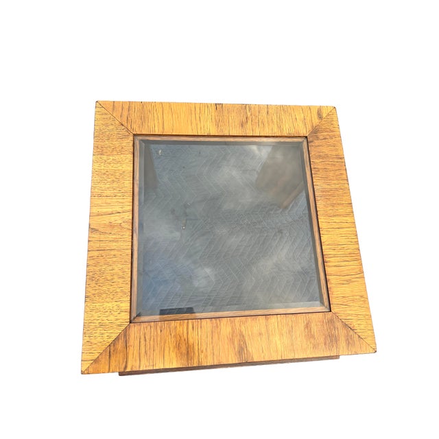 Modern Vintage Pair of Side or Accent End Tables Wood and Glass in Baker Style For Sale - Image 3 of 8