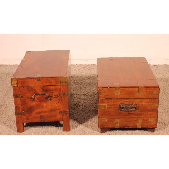 Antique Marine Chests, 1800s, Set of 2 For Sale - Image 4 of 12
