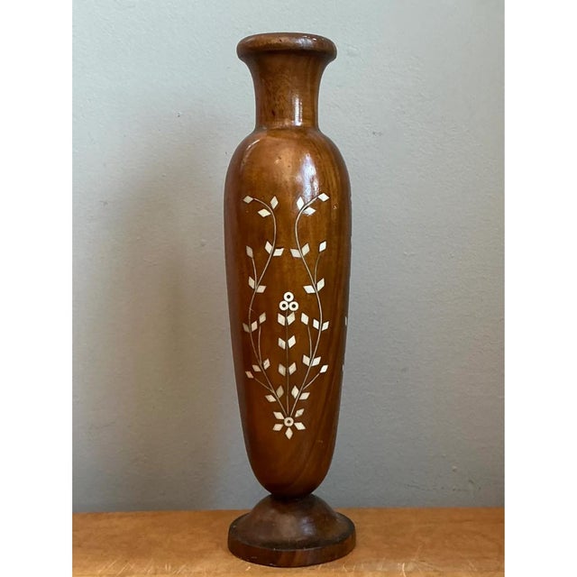 Vintage Mother of Pearl Inlay Vase For Sale - Image 10 of 12