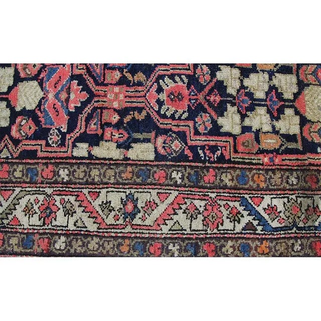 Navy Blue 1930s Vintage Navy/Ivory Persian Malayer Area Rug For Sale - Image 8 of 9