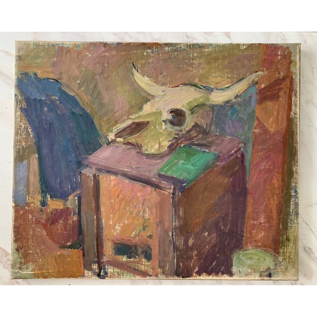 1980's Pastel over Oil on Canvas Still Life by Swiss Artist, Kaspar Ilg. A gorgeous oil on canvas still life showcasing...