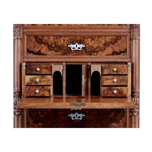 Tall Antique Chest of Drawers in Burr Walnut For Sale - Image 5 of 14