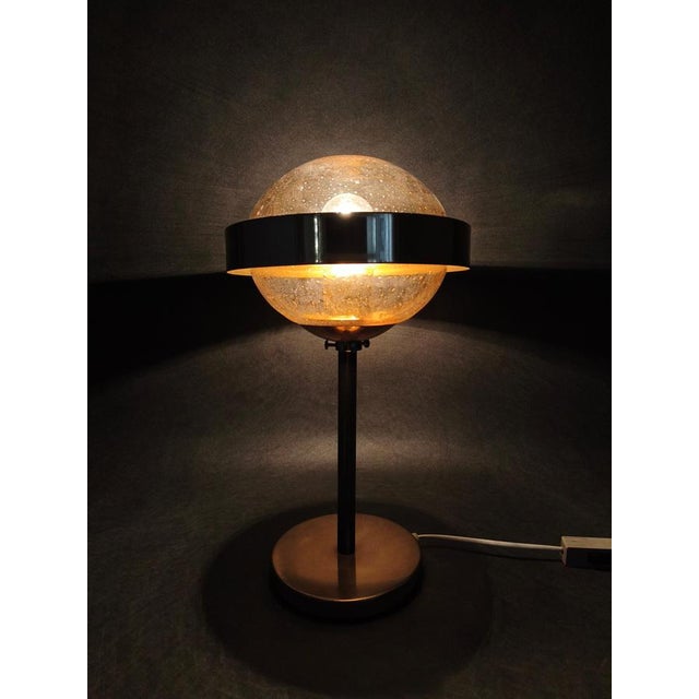 Vintage Space Age Table Lamp in Brass and Glass by Kamenický Šenov, 1970s For Sale - Image 12 of 13