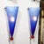 Blue Mid-Century Hand-Blown Periwinkle Murano Glass Conical Sconces Signed Cenedese For Sale - Image 8 of 16