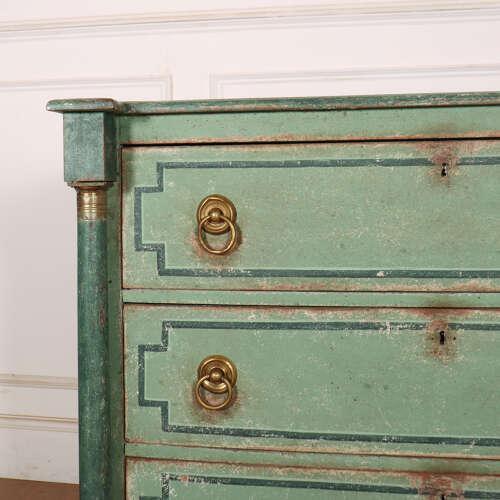 Traditional Dutch Painted Empire Chest of Drawers For Sale - Image 3 of 13