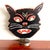 Folk Art Antique Wood Folk Art Vintage Halloween Cat on Metal Base For Sale - Image 3 of 7