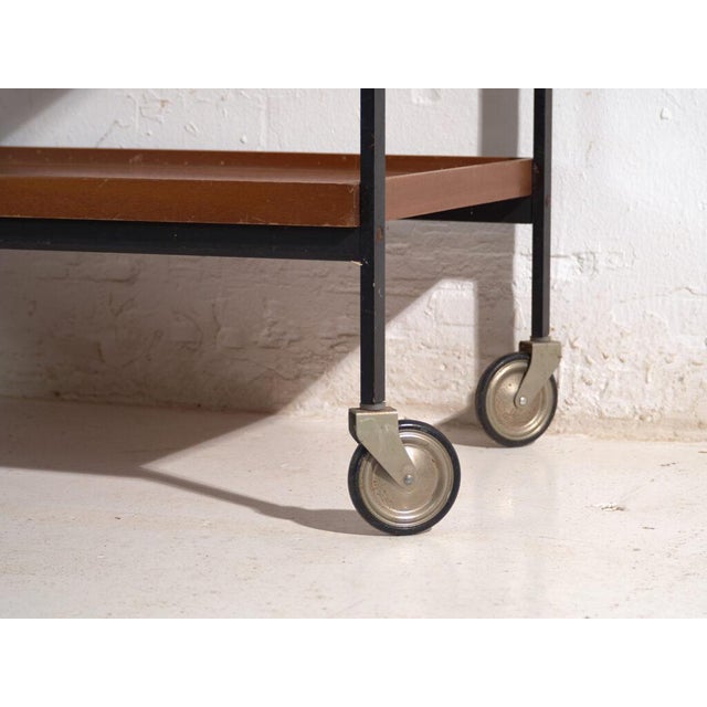 Gemstone Vintage Serving Cart in Wood and Metal, Central Europe, 1960s For Sale - Image 7 of 10