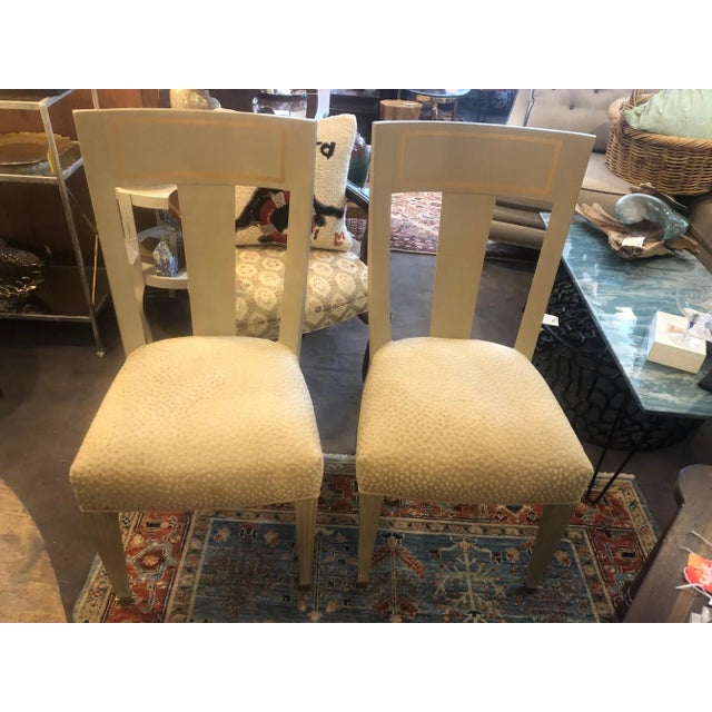 Light Gray Grey Gustavian Style Dining Chairs - A Pair For Sale - Image 8 of 8