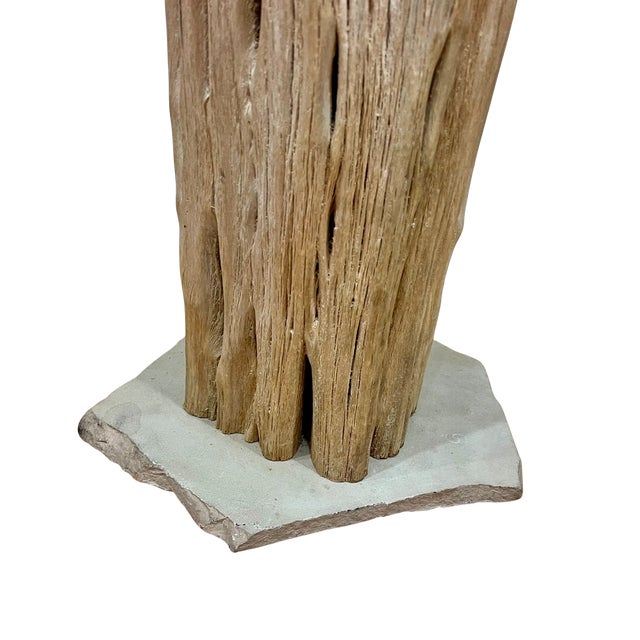 Vintage Mid Century Rustic Southwestern Folk Art Saguaro Cactus Skeleton & Stone Floor Lamp For Sale In Chicago - Image 6 of 9