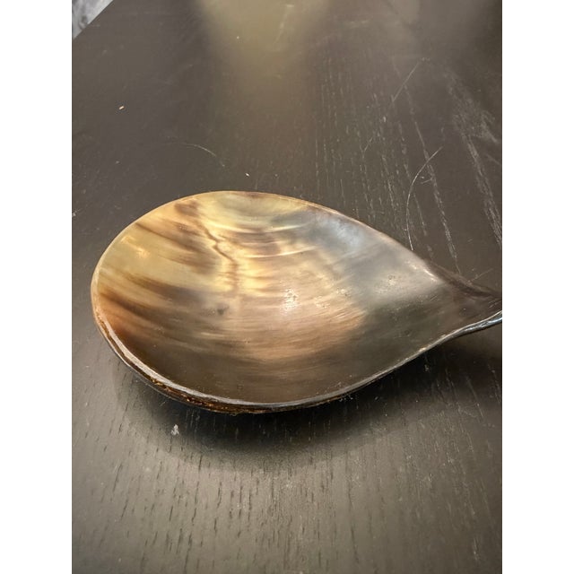 1970s Hand Carved Decorative Horn Spoon With Turned Handle For Sale - Image 5 of 9