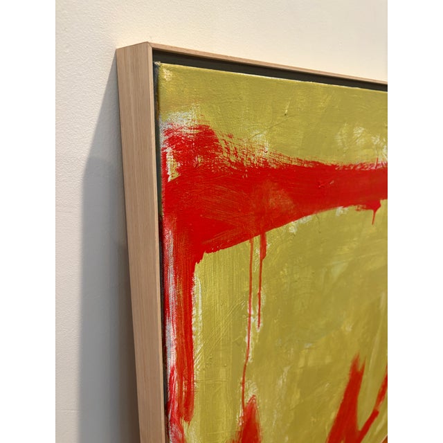 Chartreuse Sarah Trundle, Contemporary Abstract Painting, "Loopy" For Sale - Image 8 of 9