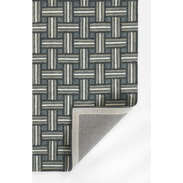 Erin Gates Erin Gates by Momeni Abbot Blue Basket Pattern Wool Rug 5' X 8' For Sale - Image 4 of 10