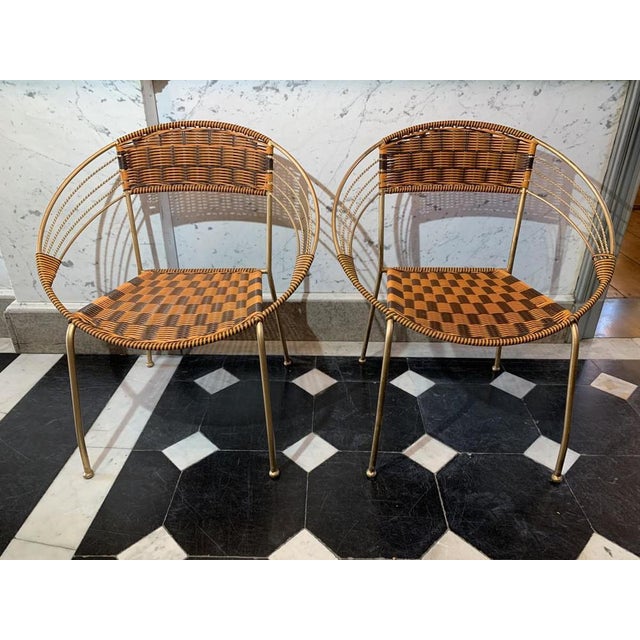 Vintage Italian Garden Patio Scoubidou Armchairs, 1950s, Set of 6 For Sale - Image 16 of 18
