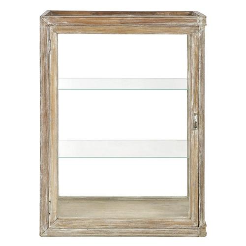 Wood Display Case in Weathered Wood with Glass Shelves For Sale - Image 7 of 7