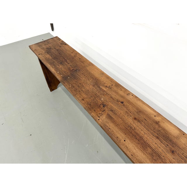 Large Pine Farm Bench, 1950s For Sale - Image 15 of 16